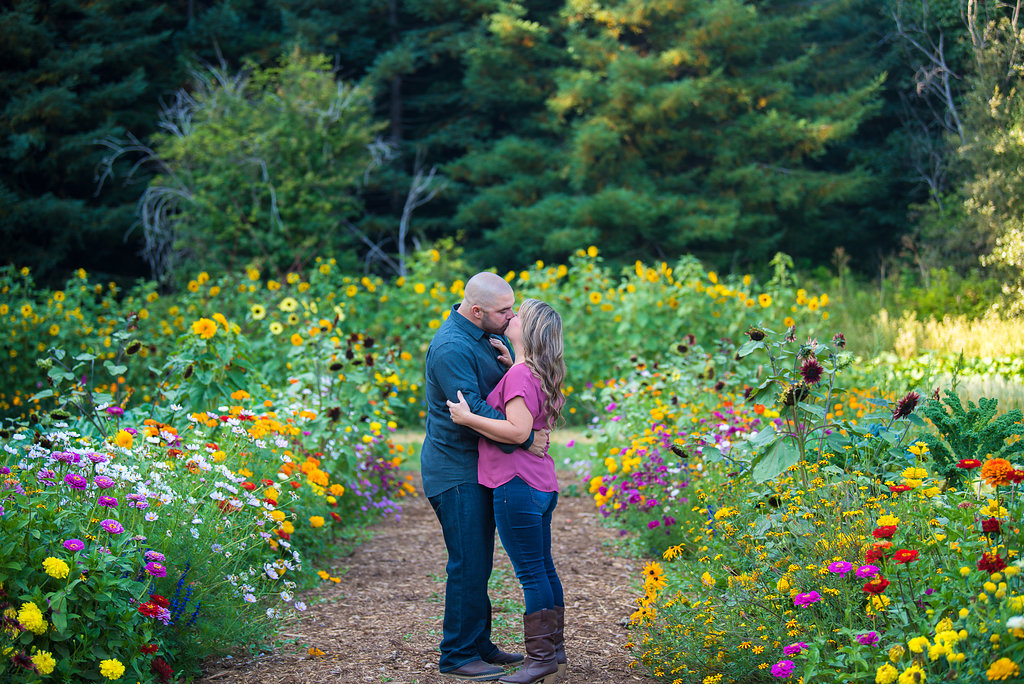 Flower engagement session in Humboldt County