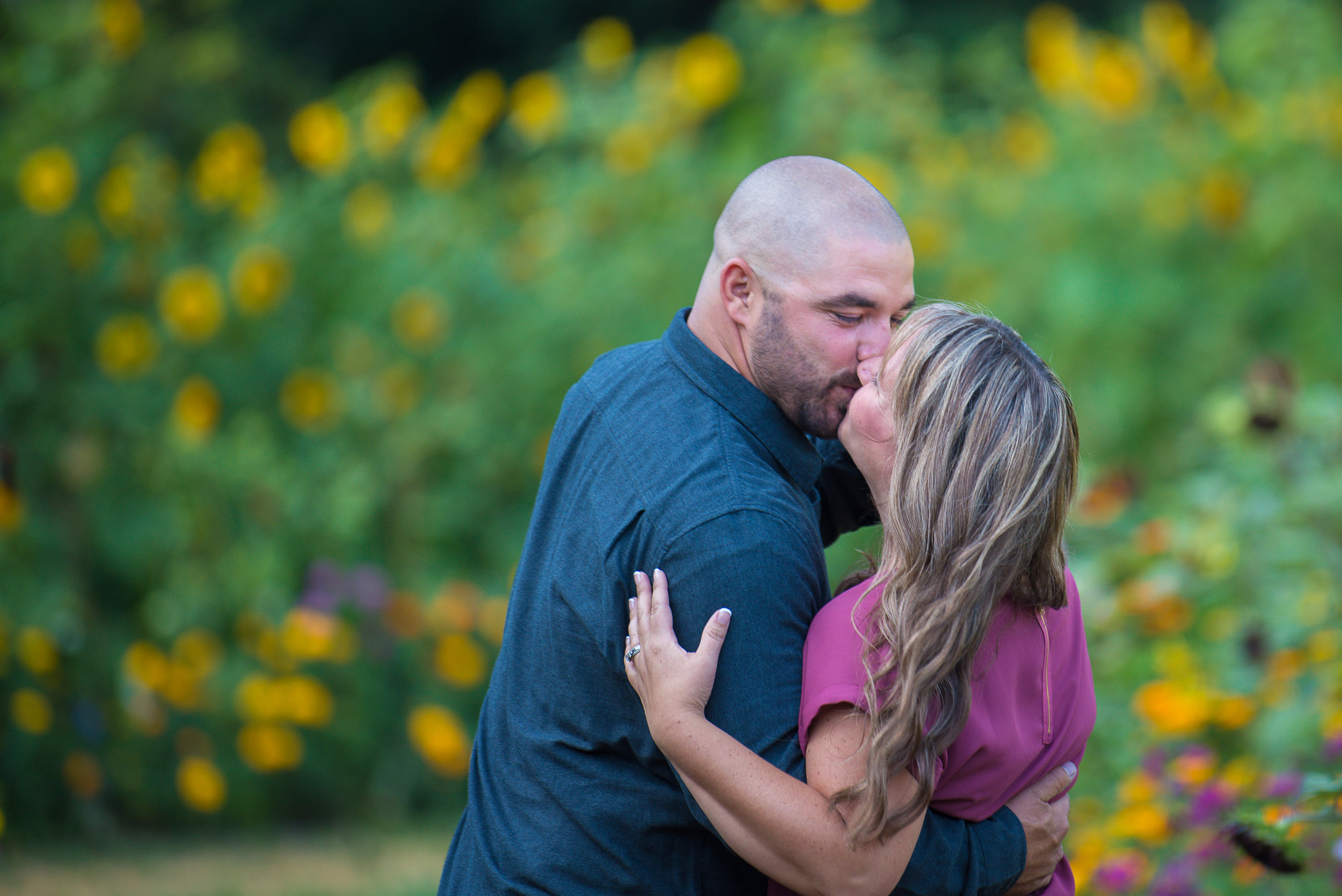 Curtis and Katie Flower Filled engagement session. 