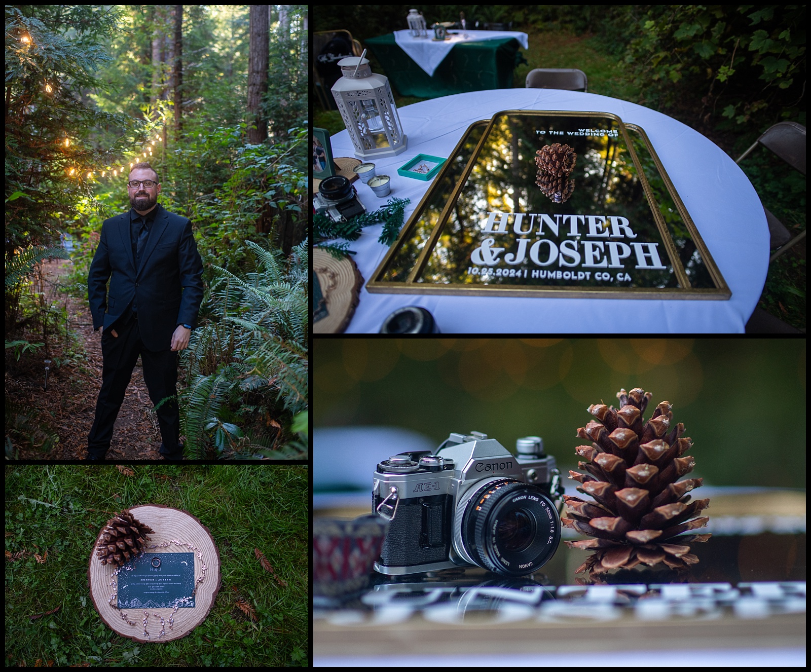 Breathtaking, Enchanted Wedding Nestled Among the Sparkly Lit Towering Redwoods. 